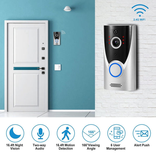 WiFi Video Doorbell - 720P HD Wireless Security Camera | Smart Glow Connect