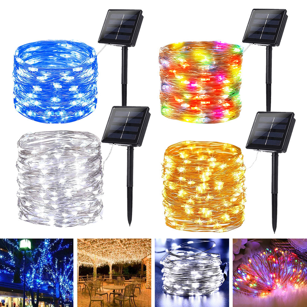 Outdoor Solar Lights - 22M Copper Wire String Decoration | Smart Glow Connect