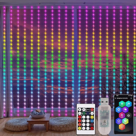 Smart RGB Curtain String Lights - 5V USB Powered Decorative | Smart Glow Connect
