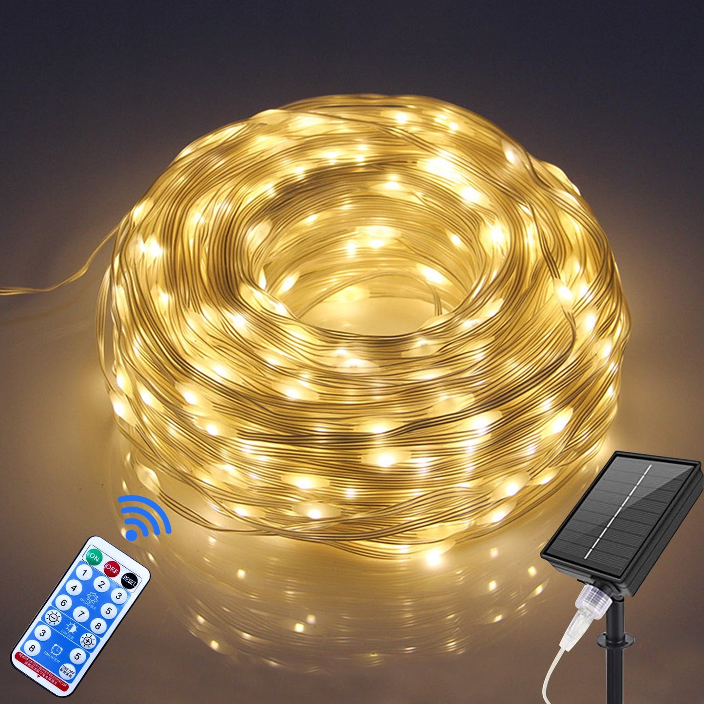 Solar Powered String Lights - Remote Control Copper Wire | Smart Glow Connect
