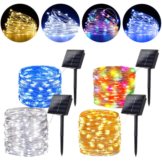 Solar Copper Wire String Lights - 22M Remote Control Outdoor | Smart Glow Connect