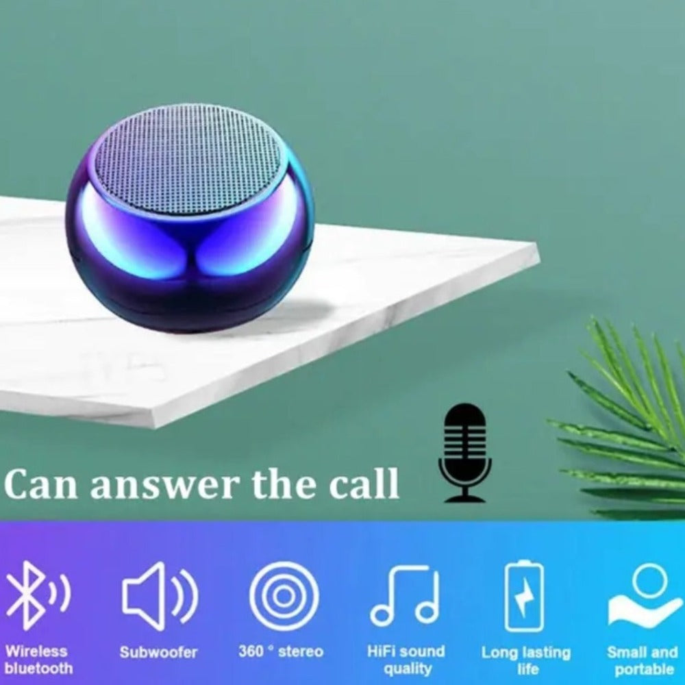 Portable speaker . Mini Wireless Speaker - Compact Metal and ABS Design | Smart Glow Connect