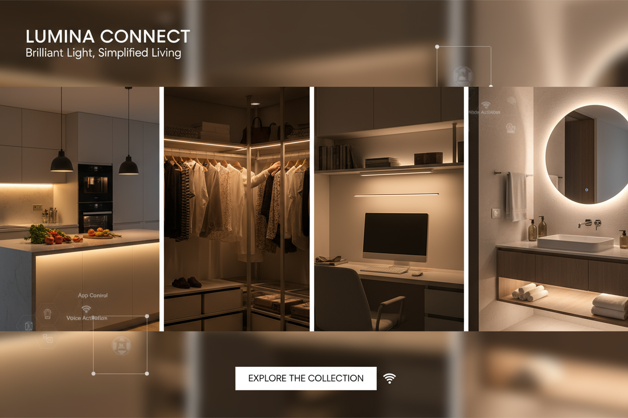 Under Cabinet Light 5W - Versatile LED Lighting for Kitchen Closet Workspace | Smart Glow Connect